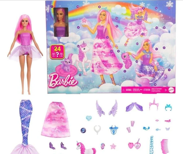Barbie Fantasy Advent Calendar 24'lü Süpriz Kutu JFL66 - Resim 2