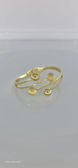 Gold Dört Sıra Dorika Çelik Bilezik c120 - Resim 2