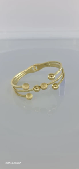 Gold Dorika Toplu Çelik Bilezik c094 - Resim 2