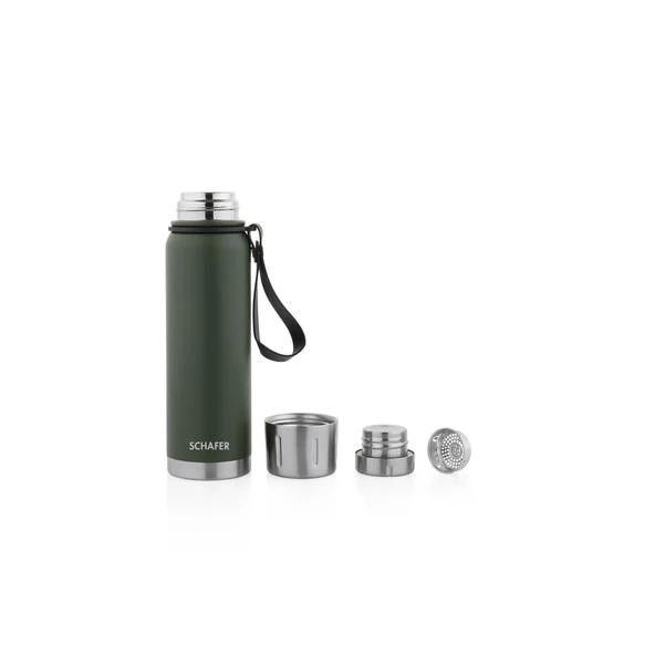 Çelik Termos 520 ML Yeşil Renk ve Katlanır Plastik Sehpa - 4