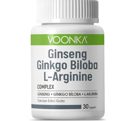 Voonka Ginseng Ginkgo Biloba L-Arginine 30 Kapsül