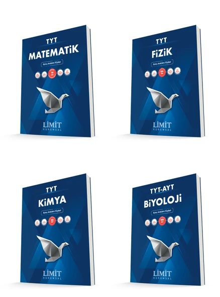 Limit Kurumsal Tyt Matematik + Fizik + Kimya + Biyoloji Konu Anlatım Föyleri Seti 4 Kitap