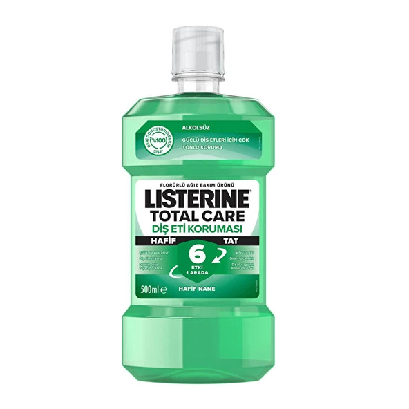 Lısterıne Diş Ve Diş Eti Koruması Hafif Nane Ağız Bakım Suyu Alkolsüz 500 Ml - 1