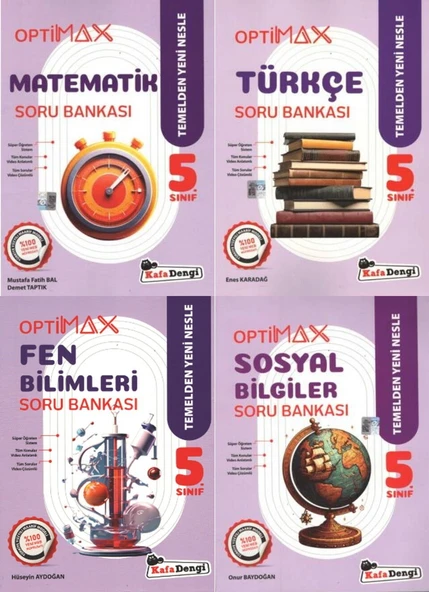 Kafadengi 2026 5. Sınıf Optimax Soru Bankası Seti Tam Set 4 Kitap ürün görseli