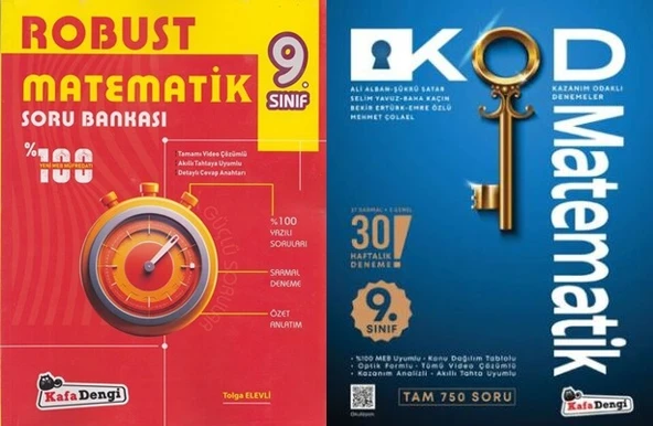 Kafa Dengi 2026 9. Sınıf Kod Haftalık Süreç Matematik + Matematik Soru 2 Kitap ürün görseli