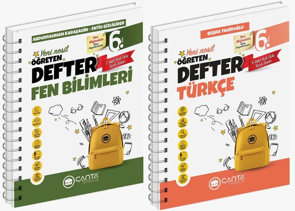 Çanta 2025 6. Sınıf Türkçe + Fen Bilimleri Öğreten Defter Seti 2 Kitap ürün görseli