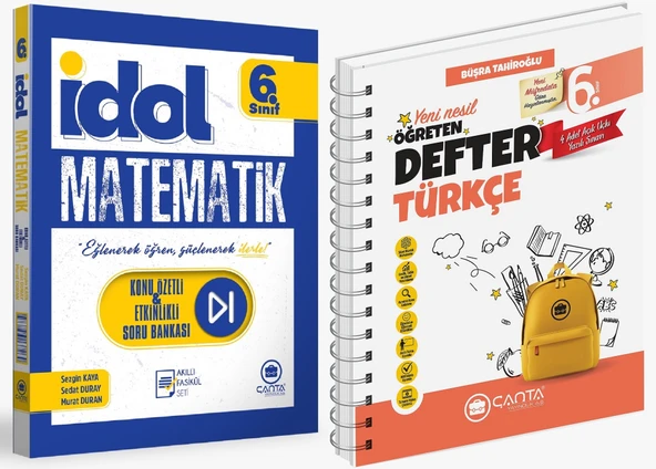 Çanta 2025 6. Sınıf İdol Konu Özetli Matematik + Türkçe Öğreten Defter Seti 2 Kitap ürün görseli