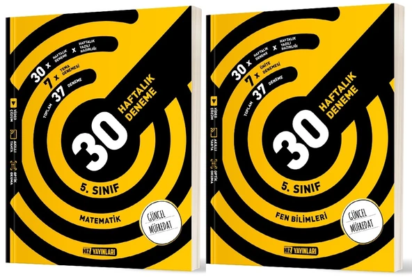 Hız 2025 5. Sınıf Matematik + Fen Bilimleri Haftalık Deneme Seti 2 Kitap ürün görseli