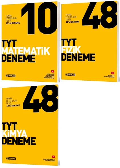 Hız Yayınları Tyt Matematik + Fizik + Kimya Deneme Seti 3 Kitap