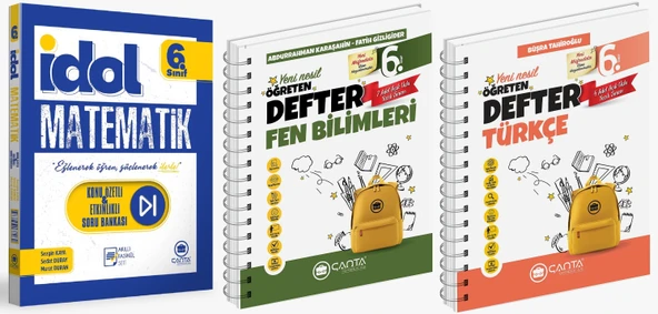 Çanta 2025 6. Sınıf İdol Konu Özetli Matematik + Türkçe + Fen Öğreten Defter Seti 3 Kitap ürün görseli