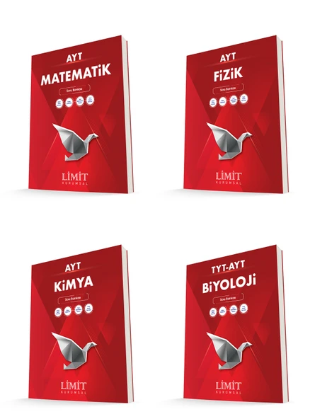 Limit Kurumsal Ayt Matematik + Fizik + Kimya + Biyoloji Soru Bankası Seti 4 Kitap