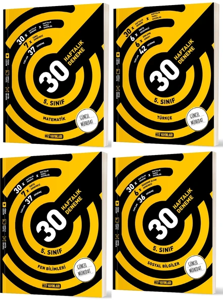 Hız 2025 5. Sınıf Matematik + Türkçe + Fen + Sosyal Haftalık Deneme Seti 4 Kitap ürün görseli