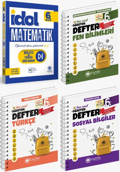 Çanta 2025 6. Sınıf İdol Konu Özetli Matematik + Türkçe + Fen + Sosyal Öğreten Defter Seti 4 Kitap ürün görseli