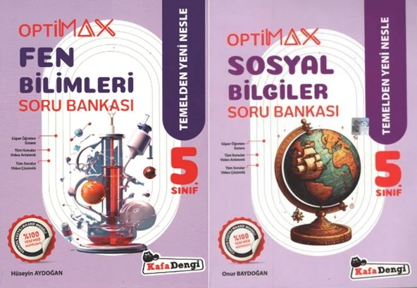 Kafadengi 2026 5. Sınıf Sosyal Bilgiler + Fen Bilimleri Optimax Soru Bankası Setiseti 2 Kitap ürün görseli