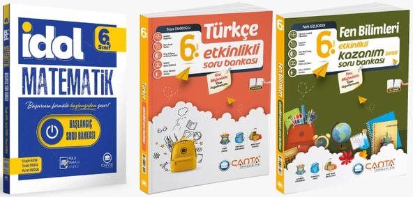 Çanta 2025 6. Sınıf İdol Başlangıç Matematik + Türkçe + Fen Etkinlikli Kazanım Soru Seti 3 Kitap ürün görseli