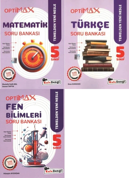Kafadengi 2026 5. Sınıf Matematik Türkçe Fen Optimax Soru Bankası Seti 3 Kitap ürün görseli 1