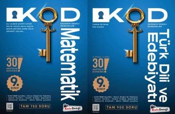 Kafa Dengi 2026 9. Sınıf Matematik + Edebiyat Kod Haftalık Süreç Uygulamaları Seti 2 Kitap ürün görseli