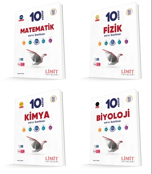 Limit 2026 10. Sınıf Matematik + Fizik + Kimya + Biyoloji Soru Seti 4 Kitap Güncel Müfredat ürün görseli