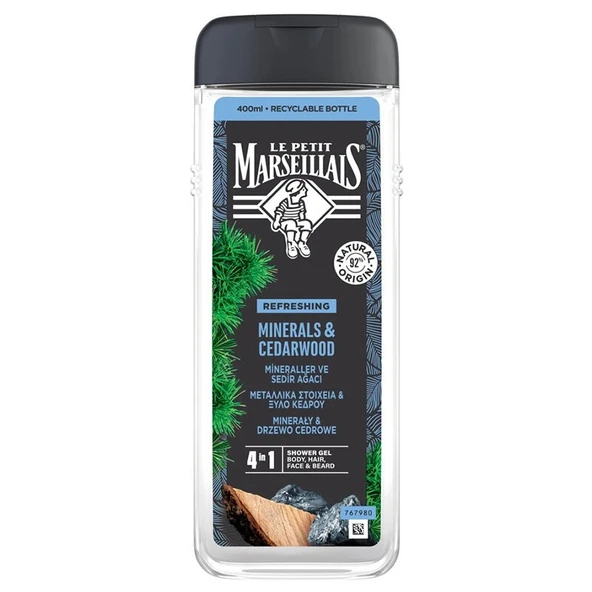 Le Petıt Marseıllaıs Duş Jeli For Men Mineraller Ve Sedir Ağacı 400 Ml ürün görseli 1