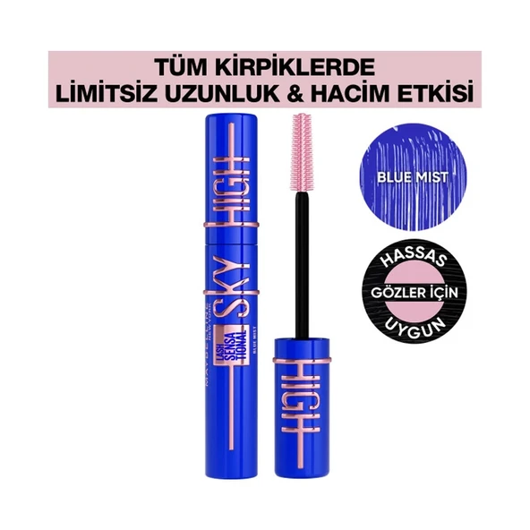 Maybellıne Cıls Sensatıonal Sky Hıgh Mascara Blue Mıst Mavi ürün görseli