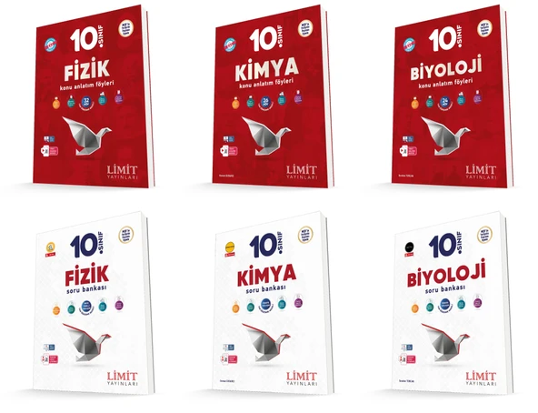 Limit 2026 10. Sınıf Fizik + Kimya + Biyoloji Konu Kaf + Soru Seti 6 Kitap Güncel Müfredat ürün görseli