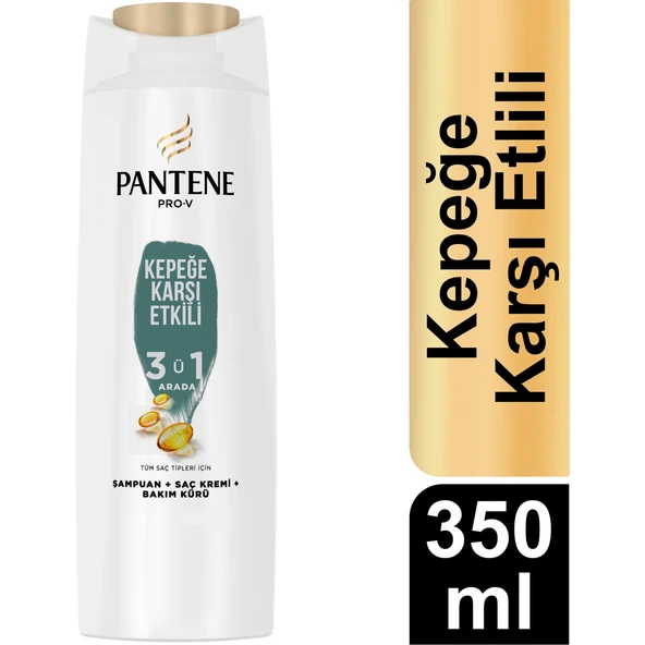 Pantene Şampuan Kepeğe Karşı Etkili 3'ü 1 Arada 350 Ml ürün görseli 1