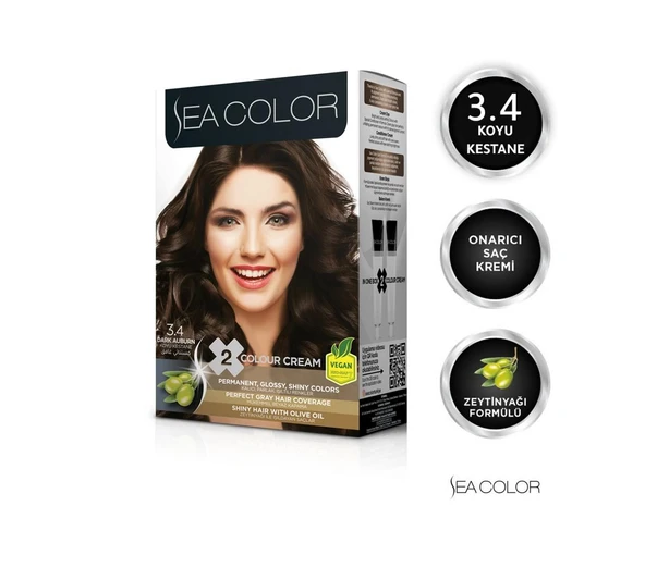 Sea Color Saç Boyası 3/4 Koyu Kestane ürün görseli 1