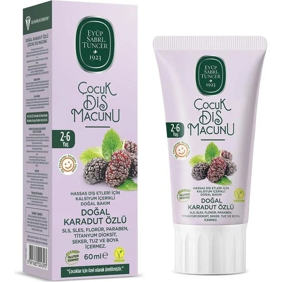 Eyüp Sabri Tuncer Doğal Çocuk Karadut Özlü Diş Macunu 60 Ml - 1