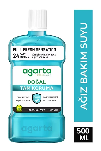 Agarta Ağız Çalkalama Suyu Doğal Tam Koruma Alkolsüz 500 Ml - 1