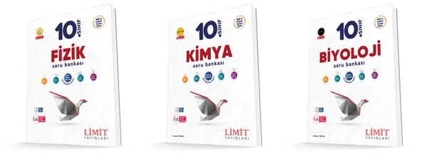 Limit 2026 10. Sınıf Fizik + Kimya + Biyoloji Soru Seti 3 Kitap Güncel Müfredat ürün görseli