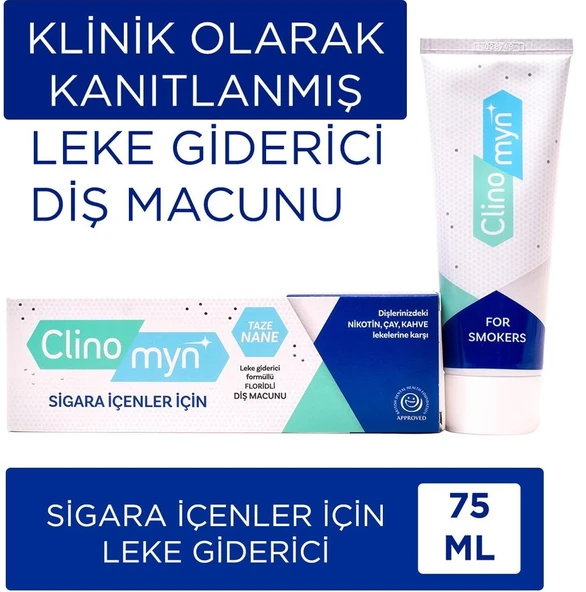 Clinomyn Sigara İçenler İçin Leke Giderici Diş Macunu 75 Ml ürün görseli 1