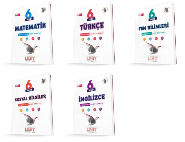 Limit 2026 6. Sınıf Matematik + Türkçe + Fen + Sosyal + İng Soru Seti 5 Kitap Güncel Müfredat