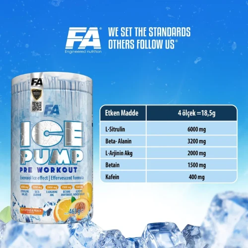 Ice Pump Pre Workout 463 gr Ice Citrus & Peach - 2
