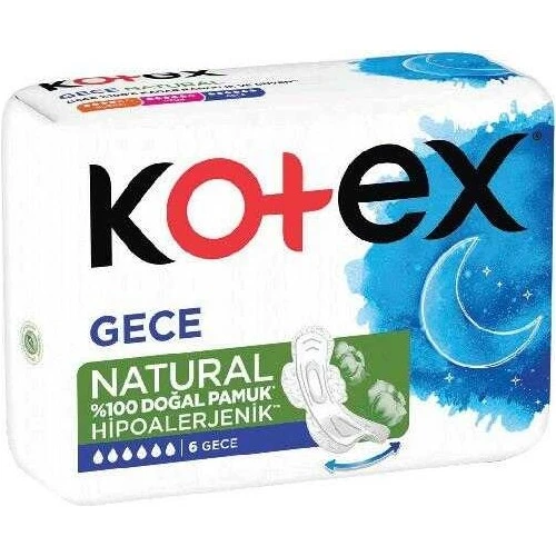 Kotex Natural Tekli Gece 6 Lı ürün görseli