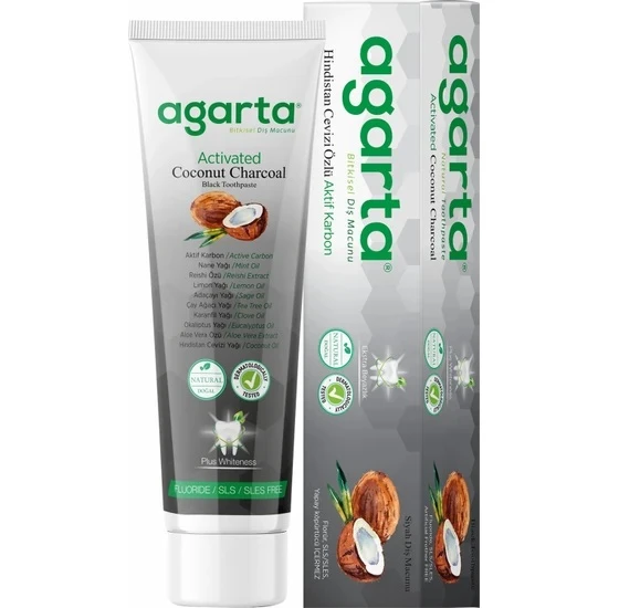 Agarta Diş Macunu Hindistan Cevizi Özlü Kömürlü 100 Ml ürün görseli