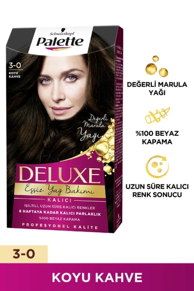 Palette Deluxe Saç Boyası 3-0 Koyu Kahve ürün görseli