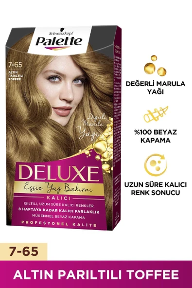 Palette Deluxe Saç Boyası 7-65 Altın Parıltılı Toffee - 1
