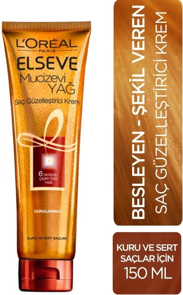 Loreal Elseve Mucizevi Yağ Saç Güzelleştirici Kuru Sert Saçlar 150 Ml - 1