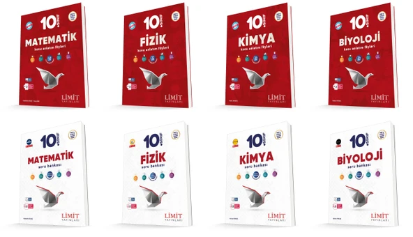 Limit 2026 10. Sınıf Matematik + Fizik + Kimya + Biyoloji Konu Kaf + Soru Seti 8 Kitap Güncel Müfredat ürün görseli