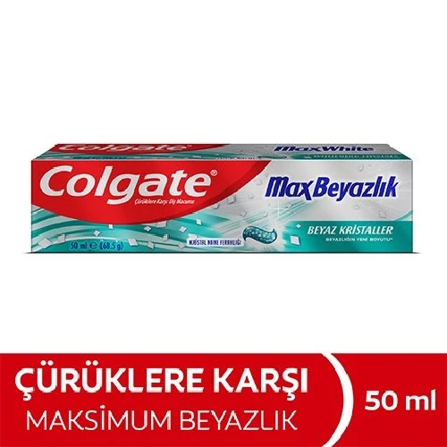 Colgate Max Whıte Max Beyazlık Beyaz Kristaller Diş Macunu 50 Ml ürün görseli 1