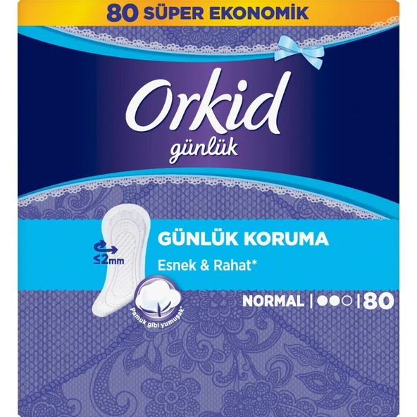 Orkid Günlük Ped Normal 80 Li Mor Paket Parfümsüz ürün görseli 1