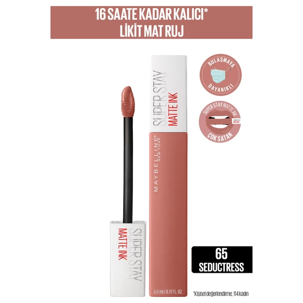Maybellıne Super Stay Matte Ink Kalıcı Likit Mat Ruj 65 Seductress - 1