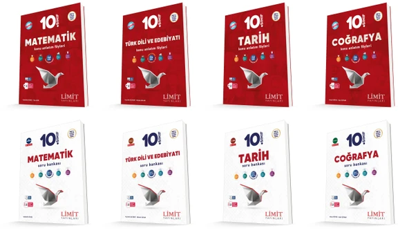 Limit 2026 10. Sınıf Matematik + Türk Dili + Tarih+ Coğrafya Konu Kaf + Soru Seti 8 Kitap Güncel Müfredat ürün görseli