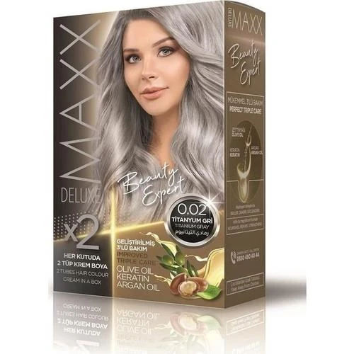 Maxx Deluxe Saç Boyası 0.02 Titanyum Gri
