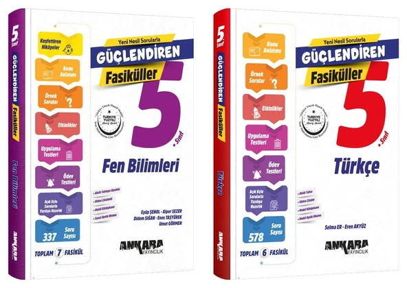 Ankara 2025 5. Sınıf Fen Bilimleri + Türkçe Güçlendiren Fasikül Seti 2 Kitap Güncel Müfredat ürün görseli