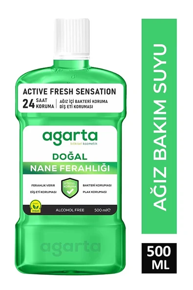 Agarta Ağız Çalkalama Suyu Doğal Nane Ferahlığı Alkolsüz 500 Ml - 1