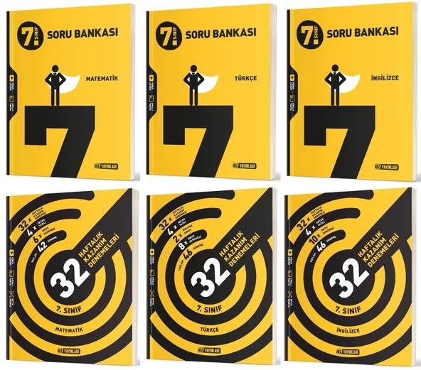 Hız 2025 7. Sınıf Matematik + Türkçe + İngilizce Soru + 36 Haftalık Deneme Seti 6 Kitap ürün görseli