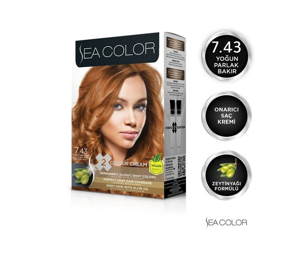Sea Color Saç Boyası 7/43 Yoğun Parlak Bakır