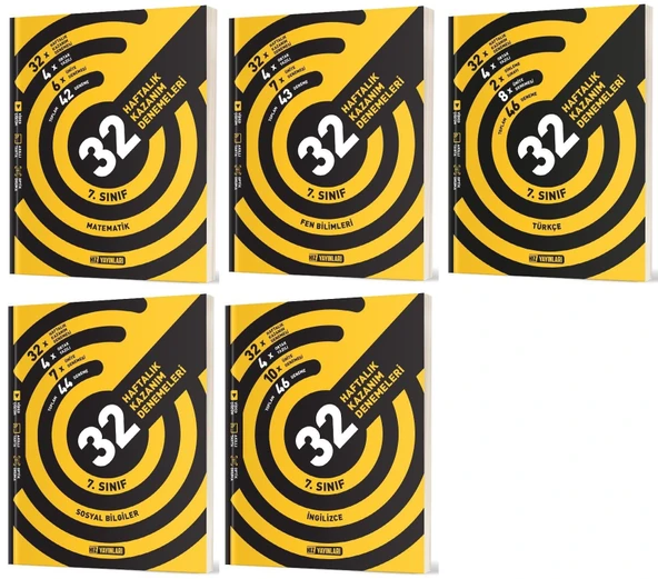 Hız 2025 7. Sınıf Tüm Dersler 36 Haftalık Deneme Seti 5 Kitap ürün görseli