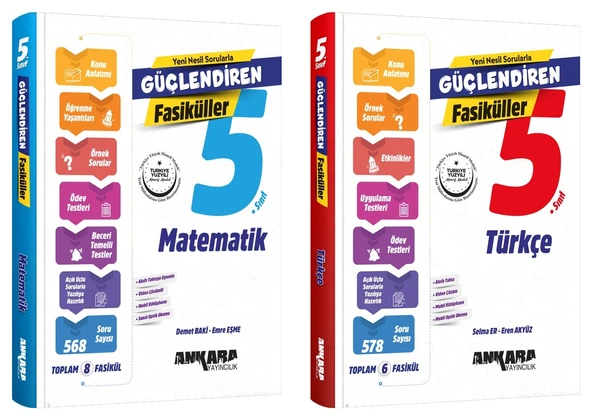 Ankara 2025 5. Sınıf Matematik + Türkçe Güçlendiren Fasikül Seti 2 Kitap Güncel Müfredat ürün görseli
